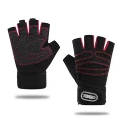 GUANTES DE TELA PARA GYM UNISEX COSTURA ROSA