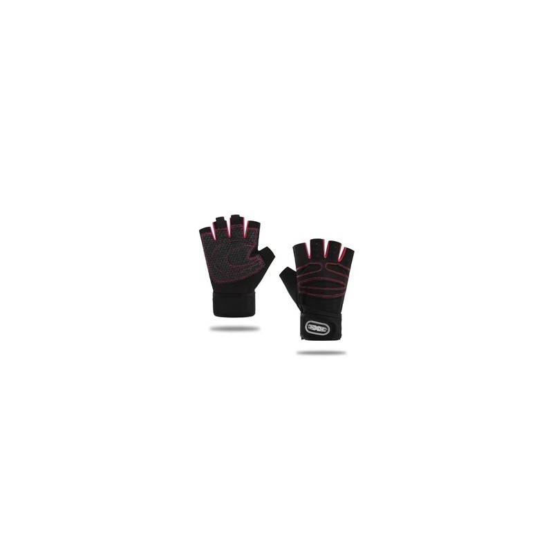 GUANTES DE TELA PARA GYM UNISEX COSTURA ROSA