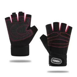 GUANTES DE TELA PARA GYM UNISEX COSTURA ROSA