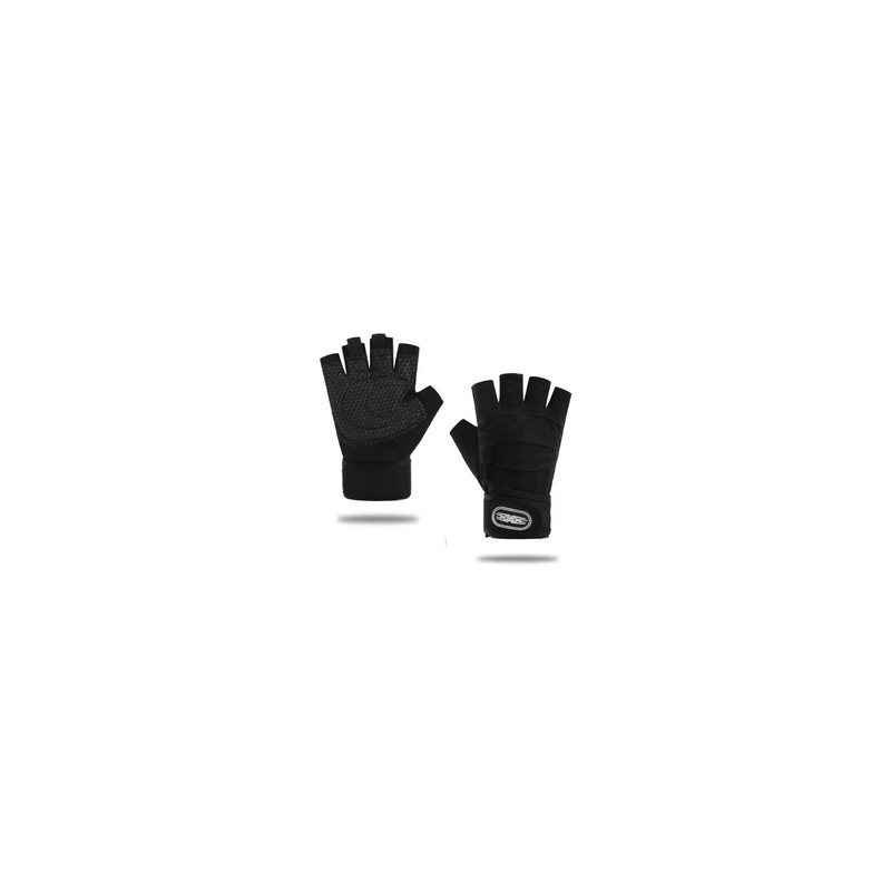 GUANTES DE TELA PARA GYM UNISEX NEGRO L