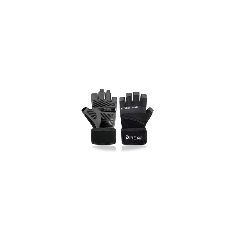 GUANTES CULTURISMO ANTIDESLIZANTE NEGRO M