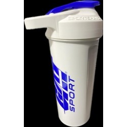SHAKER GAT SPORT 20 OZ WHITE WIT LOGO BLUE
